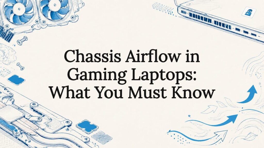 Decorative title card illustration with airflow motifs