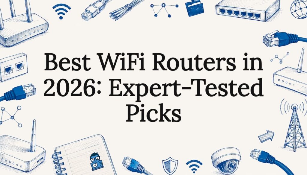 Decorative title card with WiFi and network icons